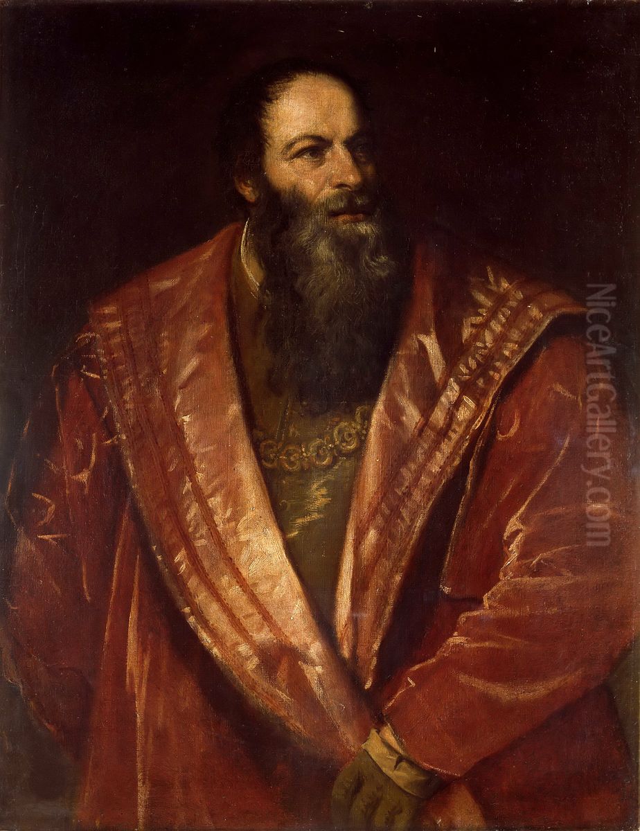 Portrait of Pietro Aretino Oil Painting by Titian
