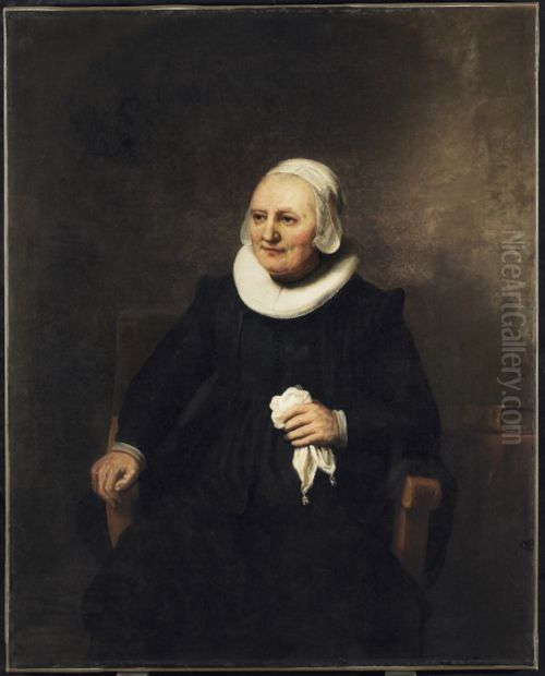 Portrait of a Seated Woman with a Handkerchief Oil Painting by Carel Fabritius