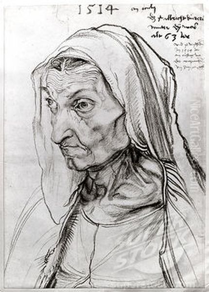 Portrait of the Artist's Mother at the Age of 63 Oil Painting by Albrecht Durer