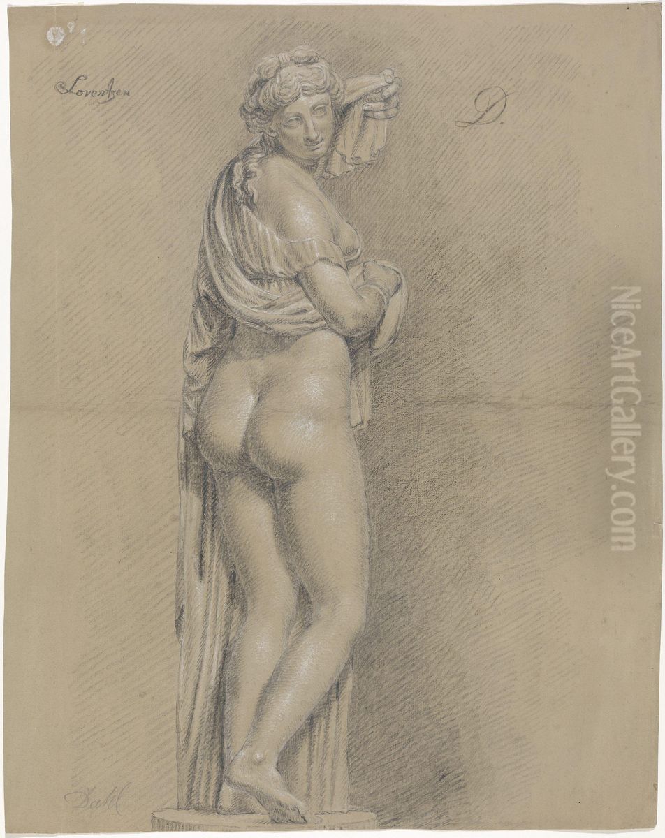 Afrodite Kallipygos Oil Painting by Johan Wilhelm Ludwig Dahl