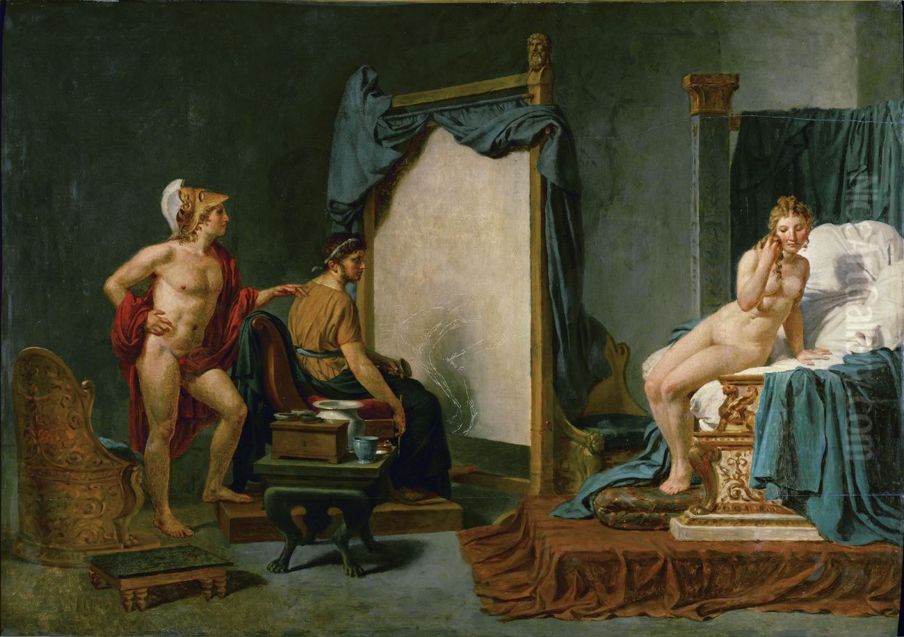 Apelles Painting Campaspe in the Presence of Alexander the Great Oil Painting by Jacques-Louis David
