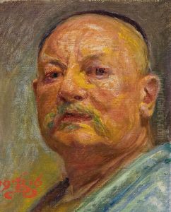 Selvportraet i lampelys