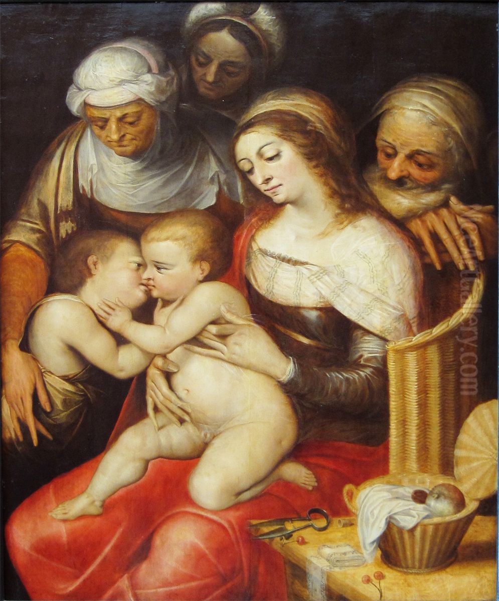 La Sainte Famille Oil Painting by Chrispijn van den Broeck