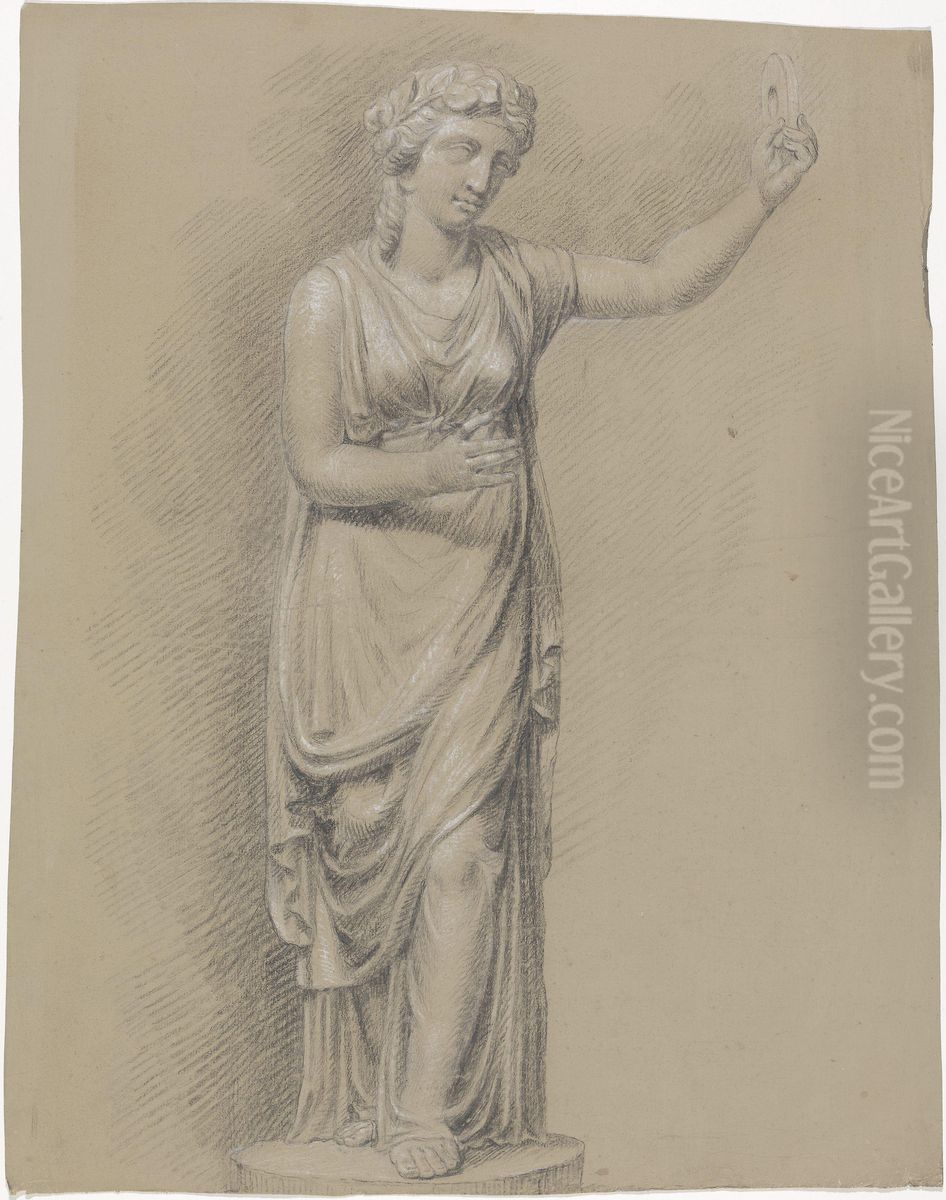 Statue av bakkantinne Oil Painting by Johan Wilhelm Ludwig Dahl