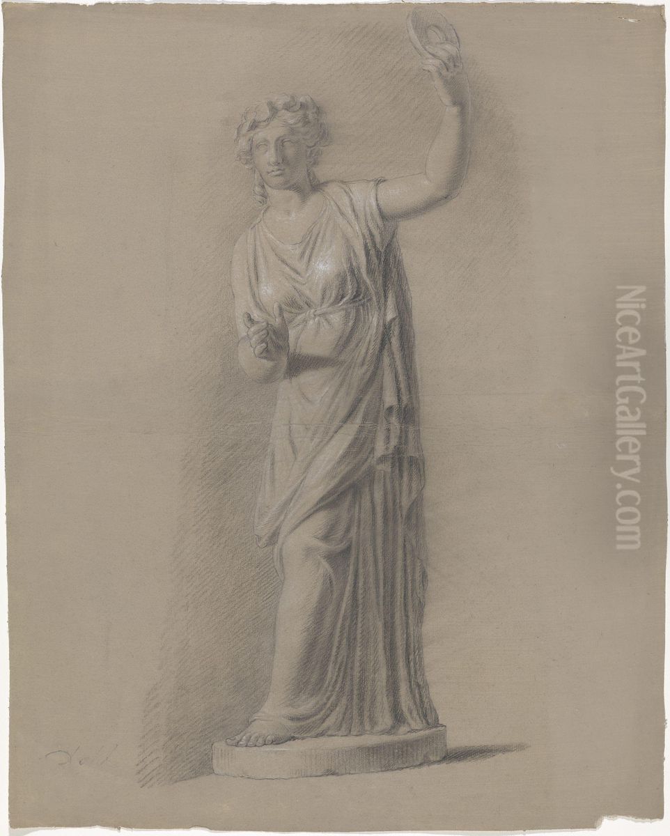 Statue av bakkantinne Oil Painting by Johan Wilhelm Ludwig Dahl