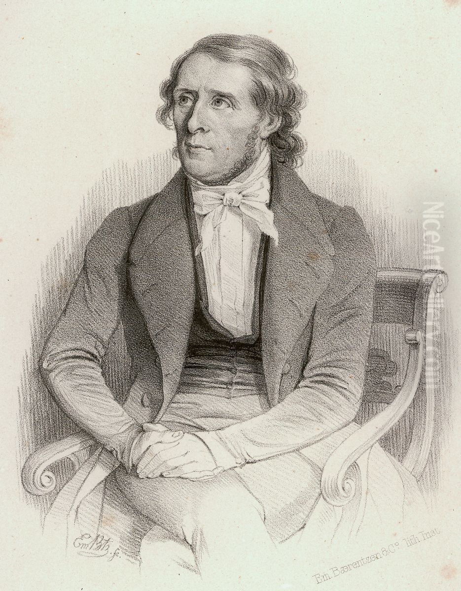 Johan Christian Clausen Dahl Oil Painting by Emil Baerentzen