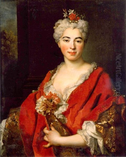 Portrait of Marguerite de Largilliere Oil Painting by Nicolas de Largilliere