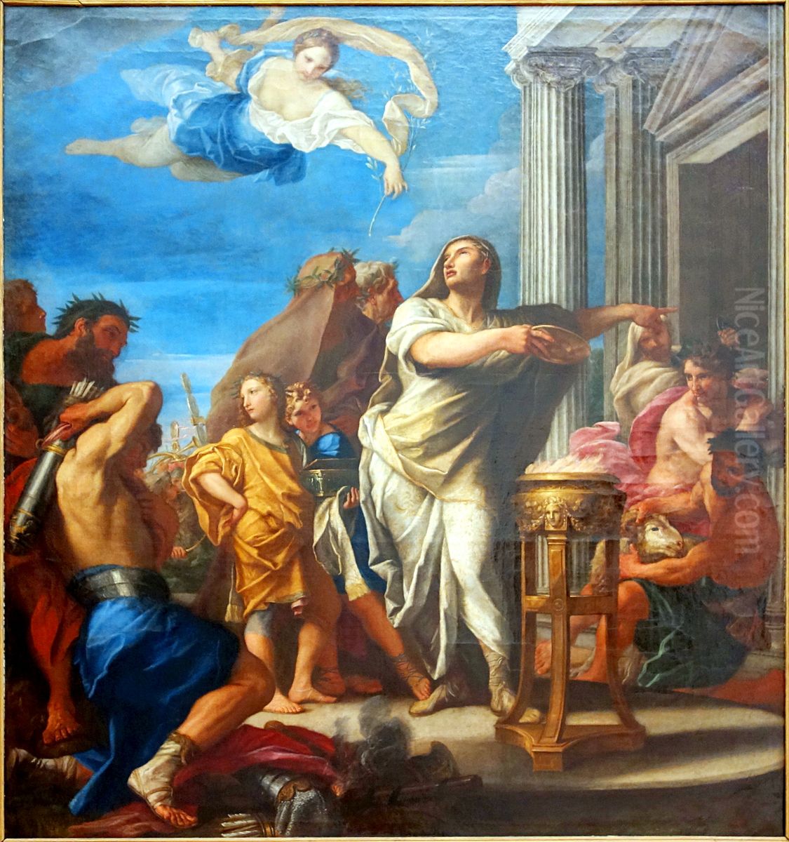 The Emperor Augustus Closes the Doors of the Temple of Janus Oil Painting by Carlo Maratta or Maratti