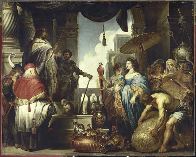 Solomon and the Queen of Sheba Oil Painting by Jan Erasmus Quellinus