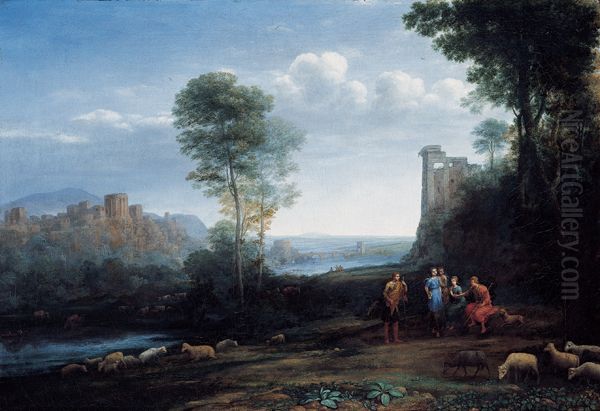 Pastoral Landscape Oil Painting by Claude Lorrain (Claude Gellee)