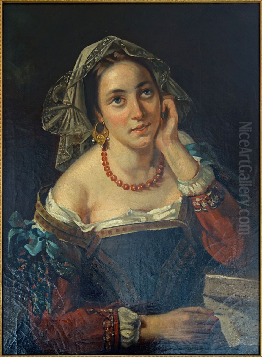 Graziella, friend of Lamartine Oil Painting by Horace Vernet
