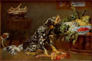 Chien dans une cuisine