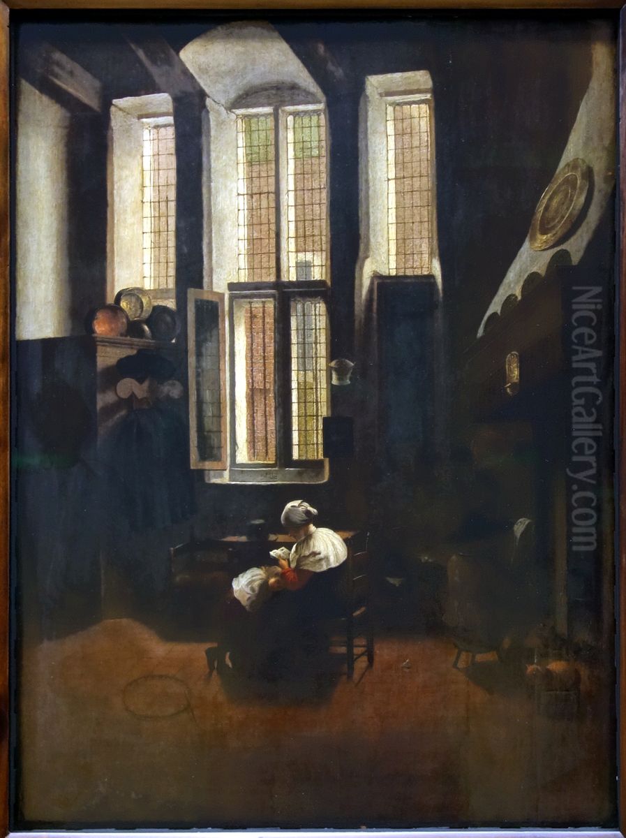 Scene d'interieur Oil Painting by Jacob Vrel