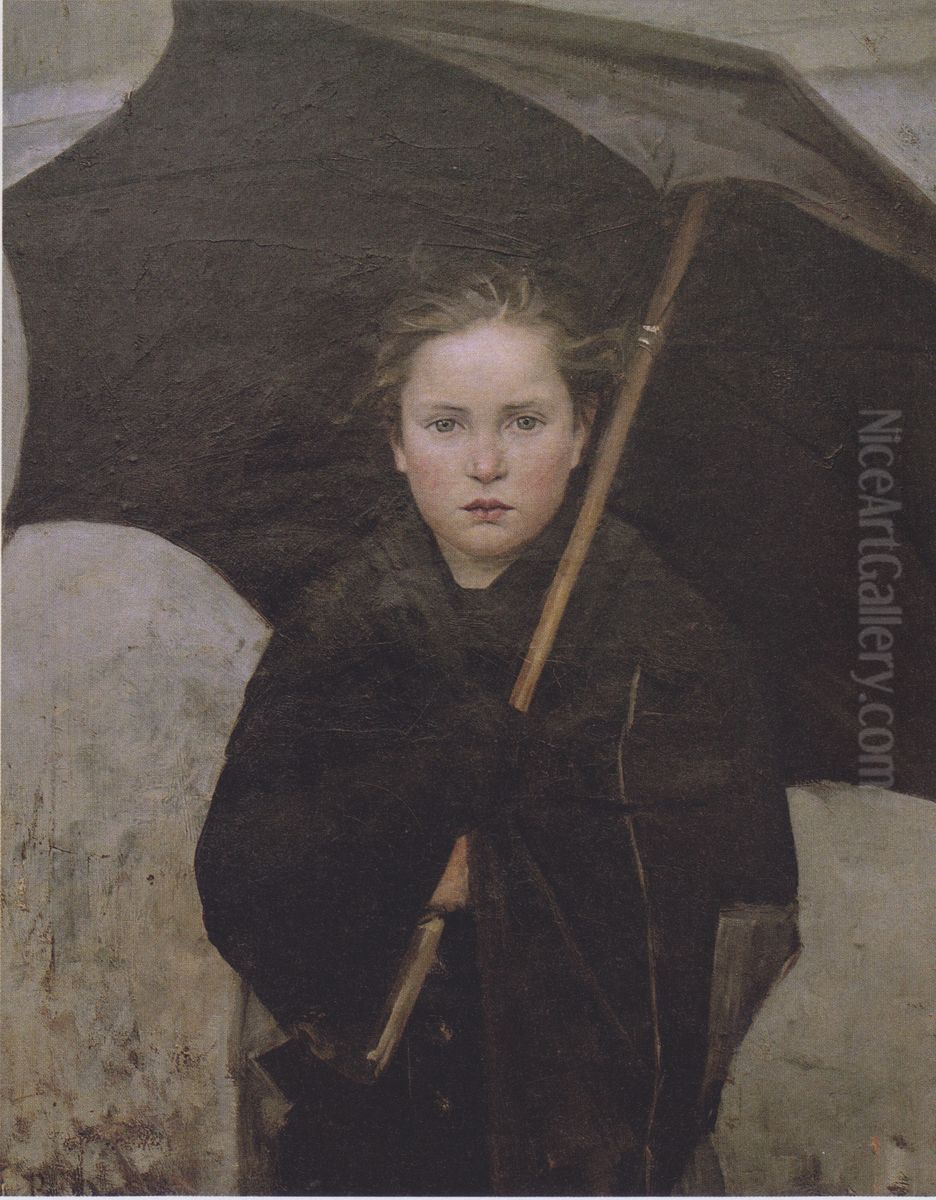 The umbrella Oil Painting by Marie Bashkirtseva