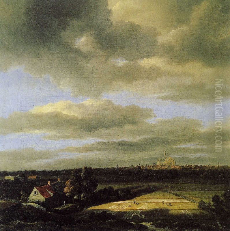 Haarlem bleaching grounds Oil Painting by Jacob Van Ruisdael