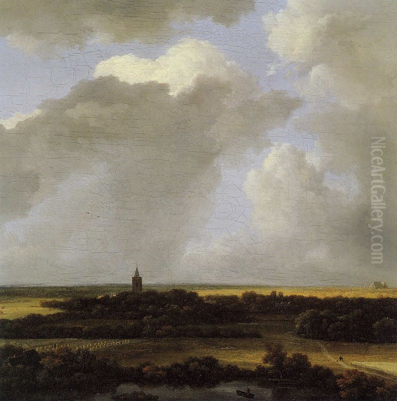 An Extensive Landscape with a View of Alkmaar Oil Painting by Jacob Van Ruisdael