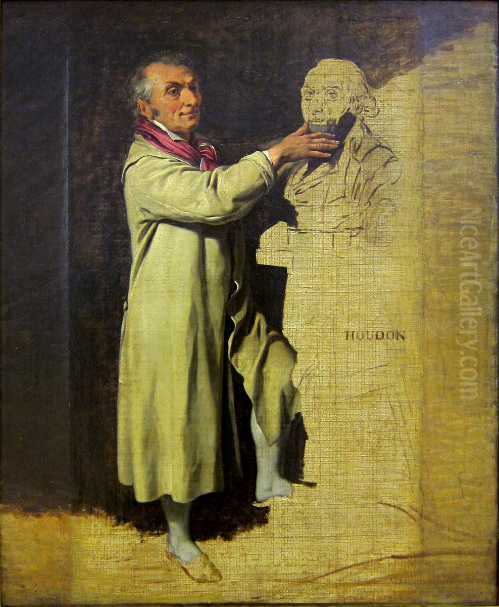 Portrait of the sculptor Jean-Antoine Houdon Oil Painting by Louis-Leopold Boilly