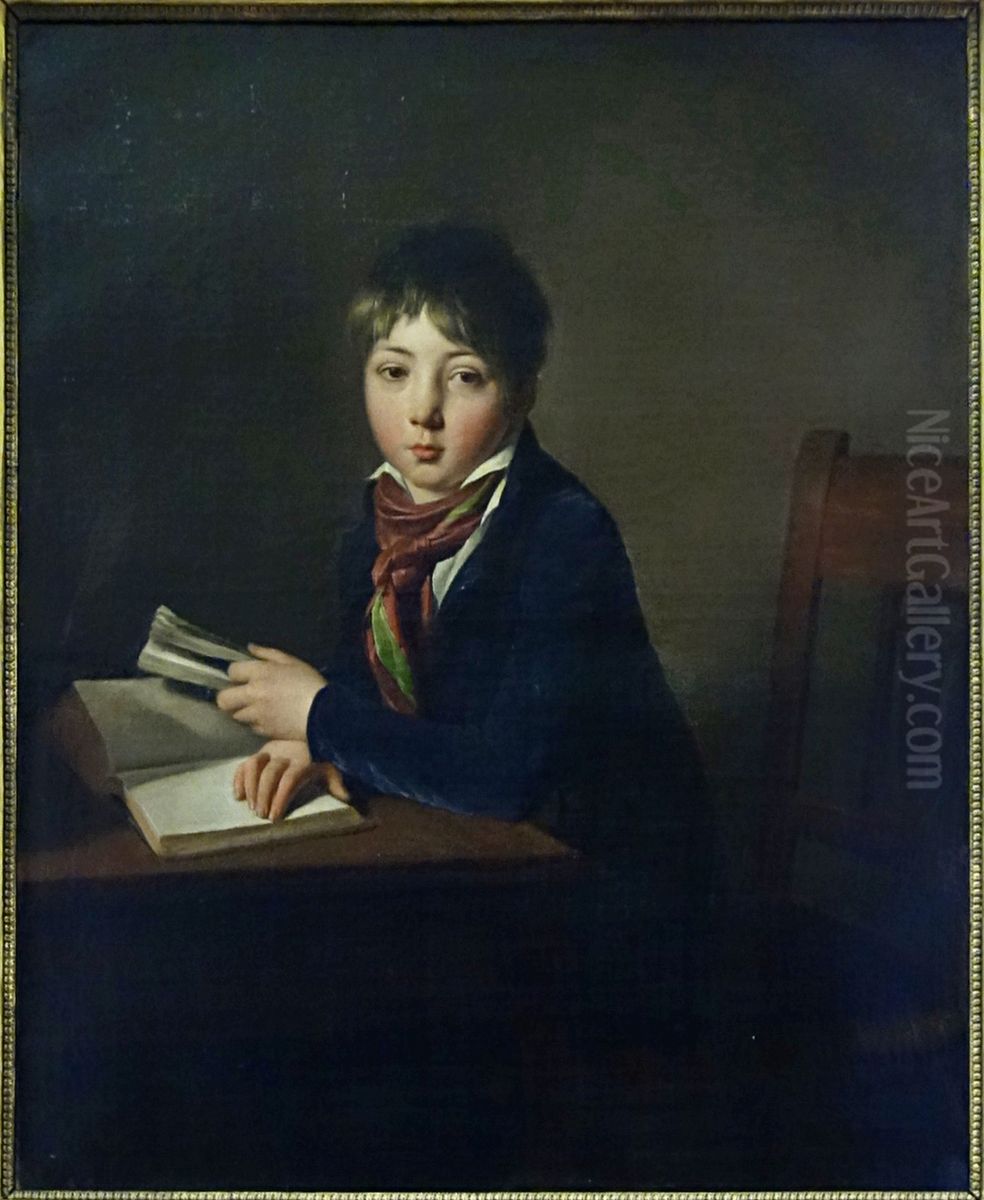 Portrait of Julien Boilly as a child Oil Painting by Louis-Leopold Boilly