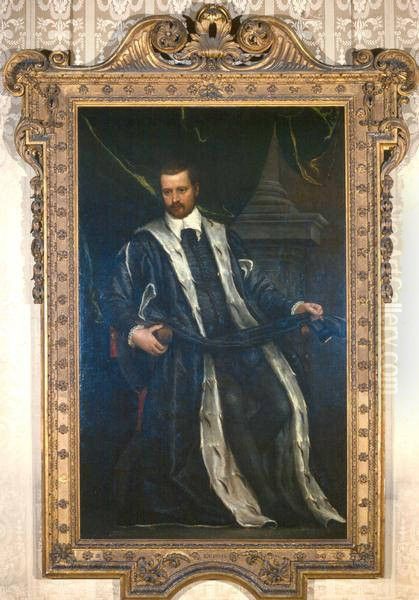 Portrait of a Man of the Soranzo Family in Senator's Robe Oil Painting by Paolo Veronese (Caliari)