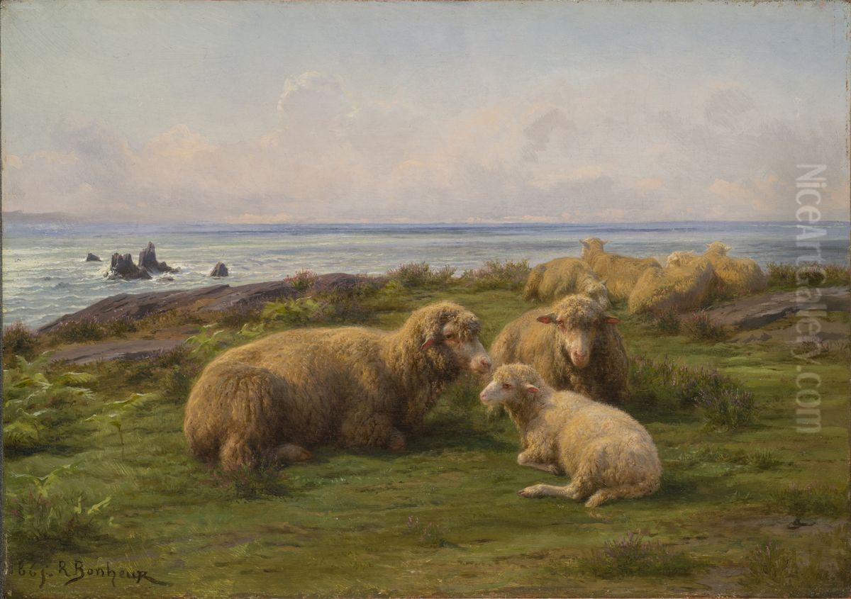 Sheep by the Sea Oil Painting by Rosa Bonheur