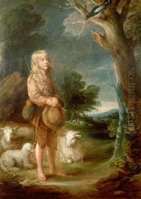 Portrait of a Shepherd Boy listening to a Mockingbird Oil Painting by Thomas Gainsborough