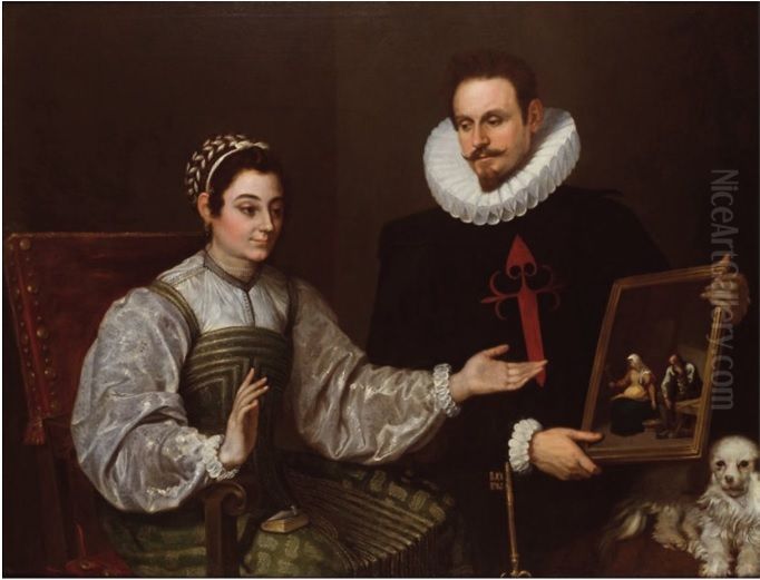 Double Portrait of a Knight of Santiago and a Lady Oil Painting by Francesc Ribalta