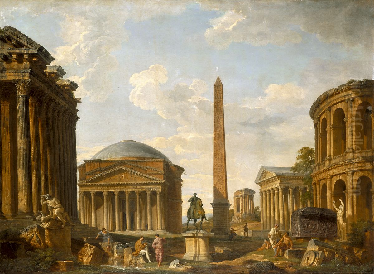 The Pantheon and Other Monuments Oil Painting by Giovanni Paolo Panini
