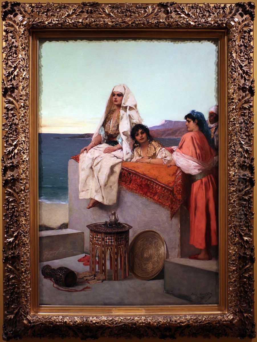 Evening on the Seashore-Tangiers Oil Painting by Jean-Joseph Benjamin-Constant