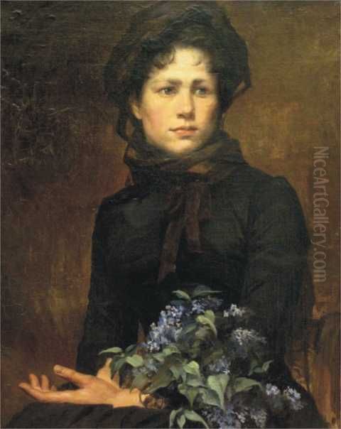 Lilacs Oil Painting by Marie Bashkirtseva