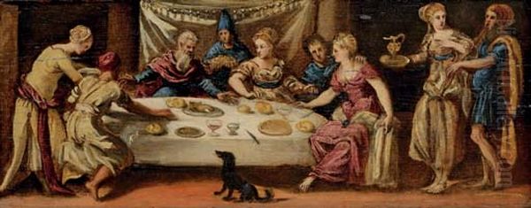 The Feast of Dives and Lazarus Oil Painting by Jacopo Tintoretto