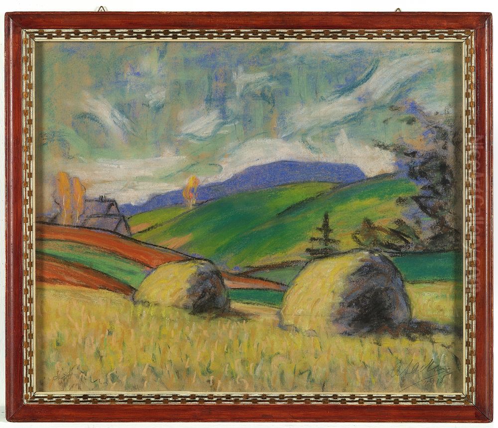,,Pastell. Ants Laikmaa. Maastik viljapoldudega. 1915.