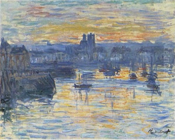 Port of Dieppe, Evening Oil Painting by Claude Oscar Monet