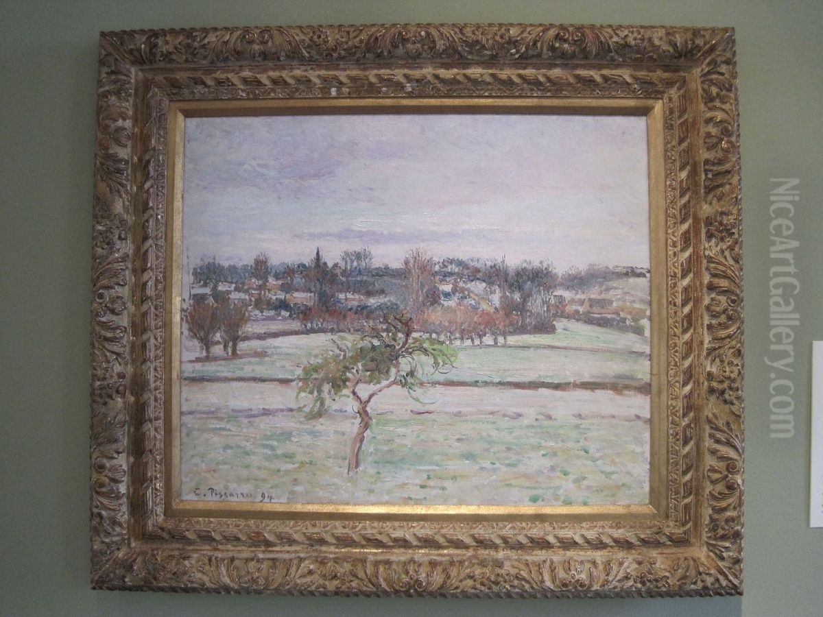 View From the Artist's Studio at Eragny Oil Painting by Camille Pissarro