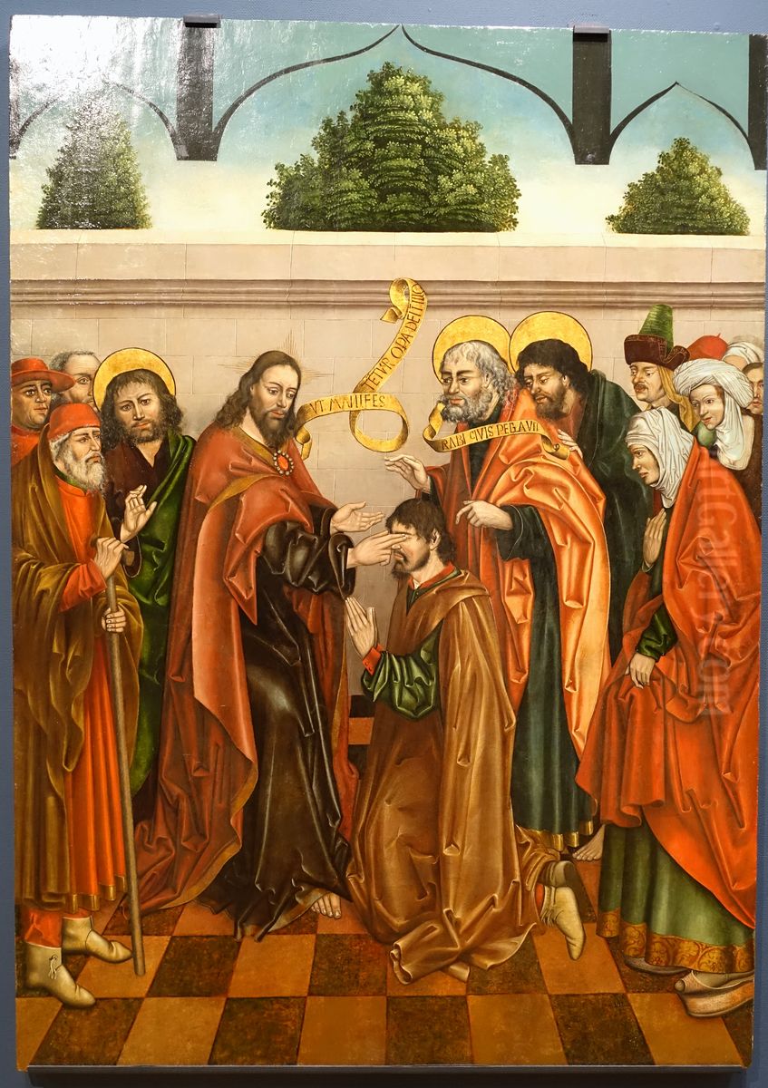 The Healing of the Blind Bartimaeus Oil Painting by Fernando Gallego