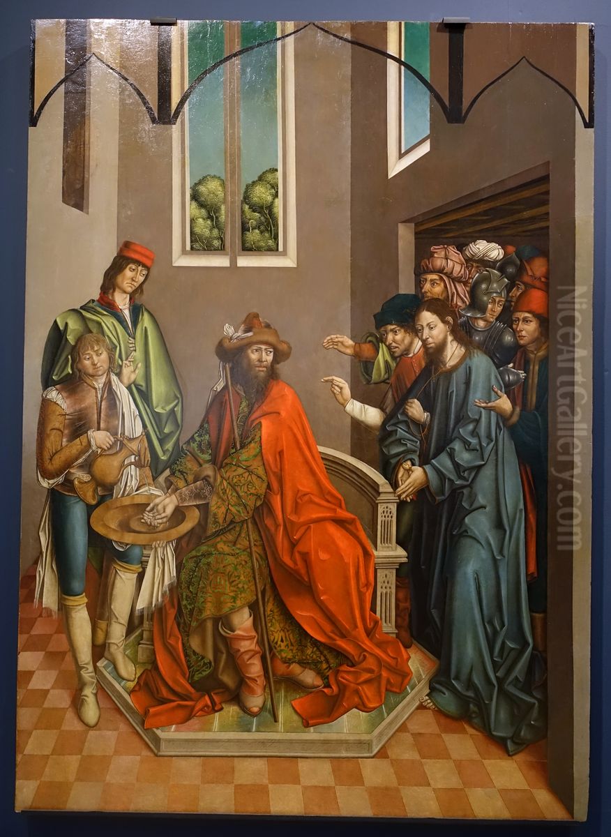 Pilate Washing His Hands Oil Painting by Fernando Gallegoand workshop