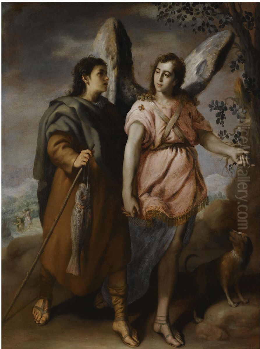 Tobias and the Angel Oil Painting by Unidentified painter