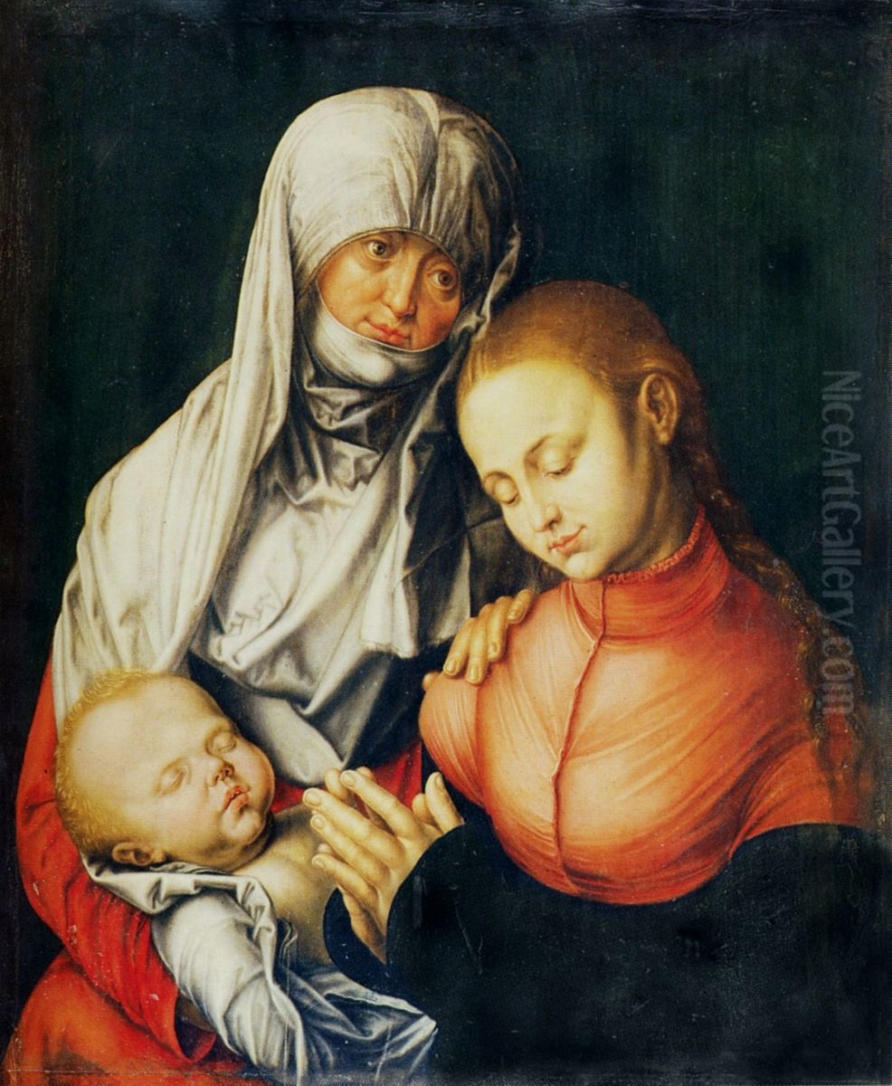 Virgin and Child with Saint Anne Oil Painting by Albrecht Dureror workshop