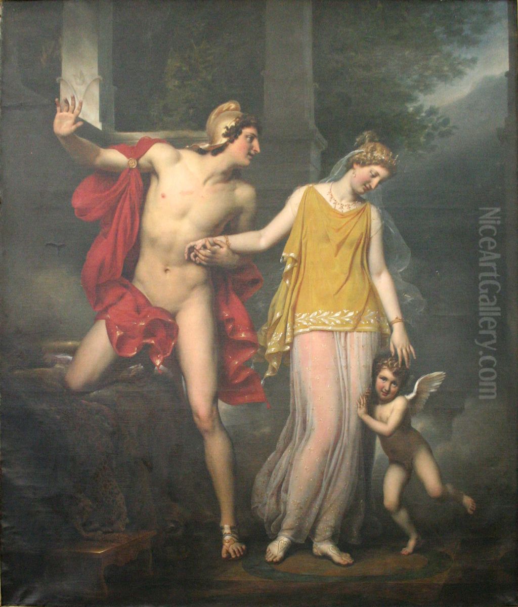 Anchise   and  Venus Oil Painting by Jean-Baptiste Paulin Guerin