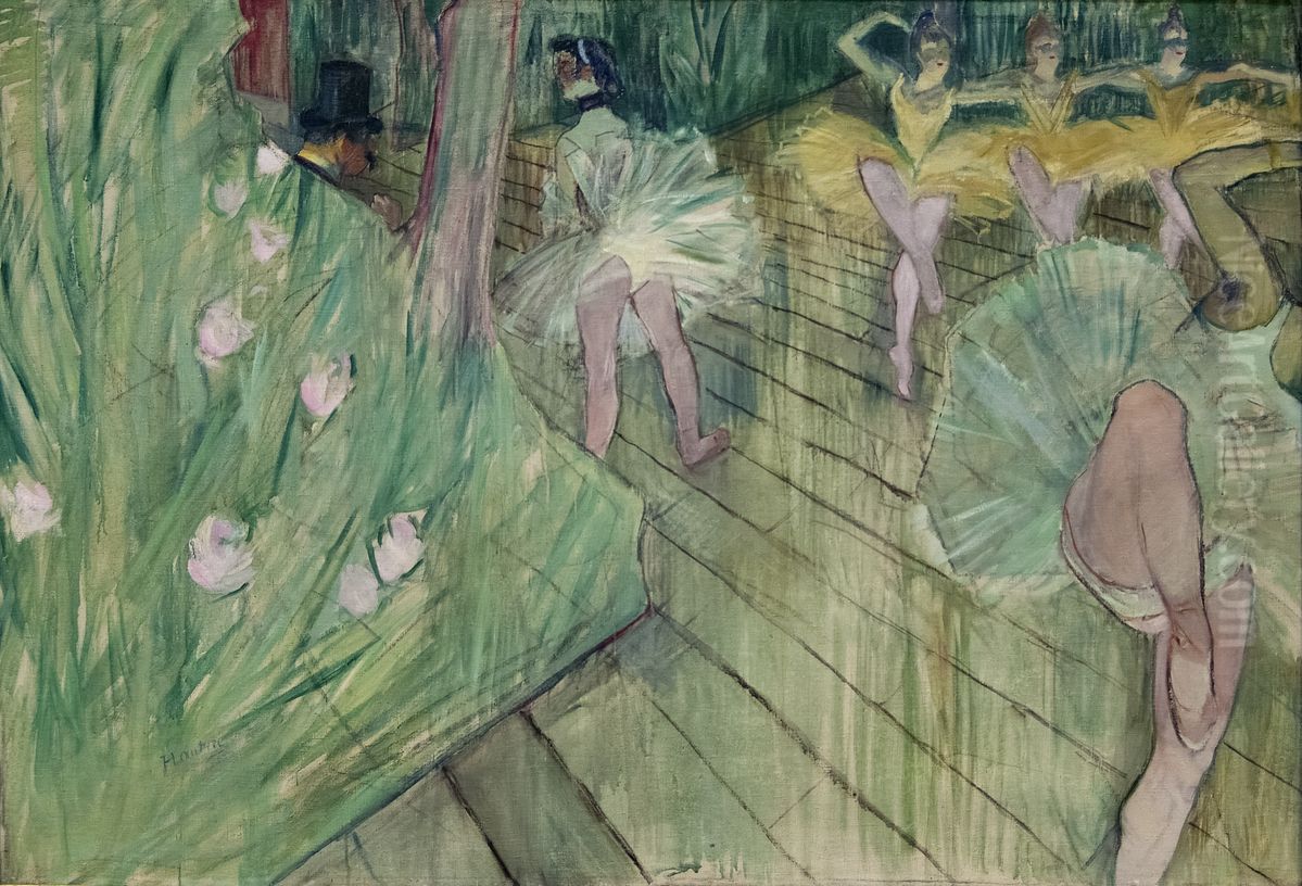 Ballet Scene Oil Painting by Henri De Toulouse-Lautrec