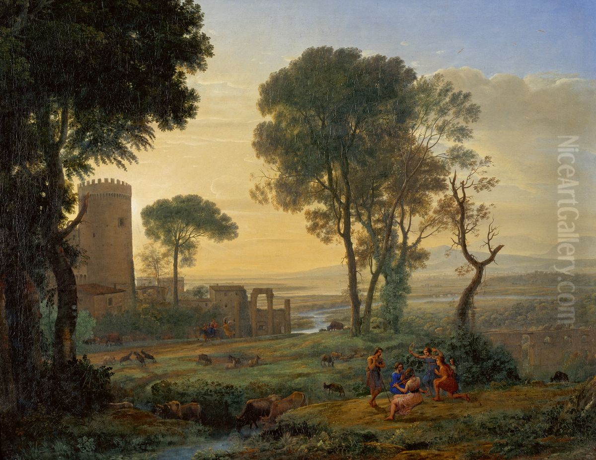 Landscape with the Flight into Egypt Oil Painting by Claude Lorrain (Claude Gellee)