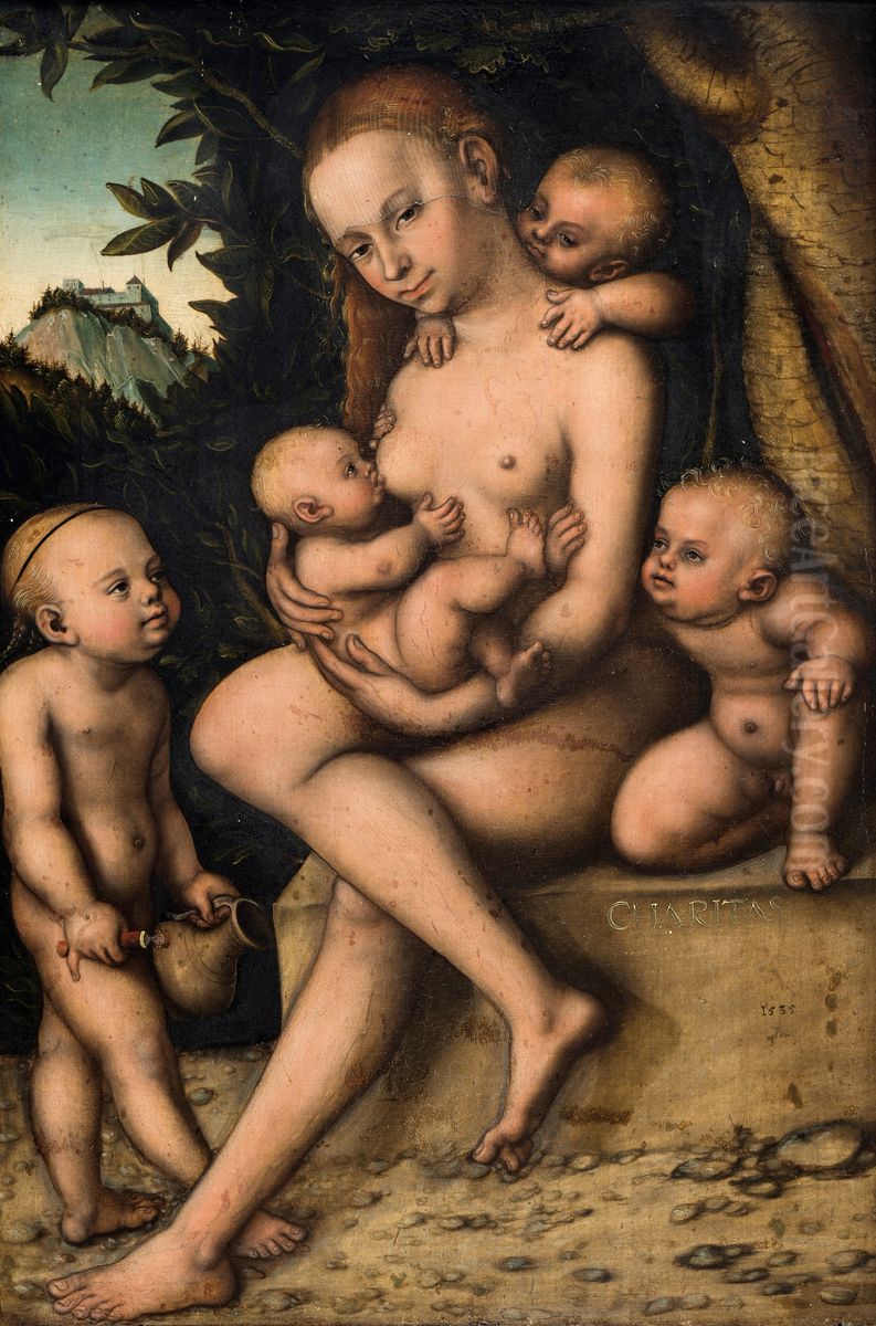 Caritas (Charity) Oil Painting by Lucas Cranach the Elder