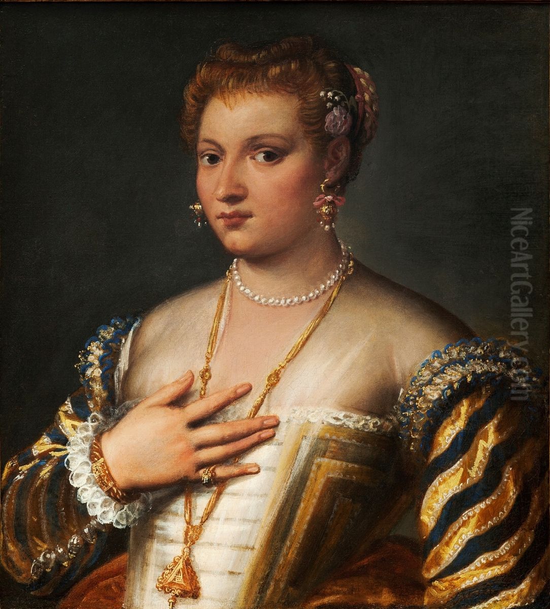 Portrait of a Young Venetian Woman Oil Painting by Francesco Montemezzano