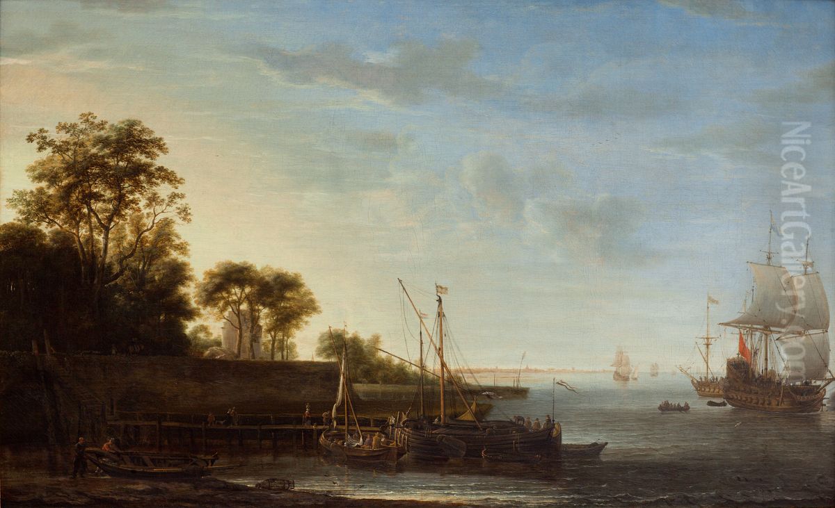 Coast by the Zuyder Zee Oil Painting by Simon De Vlieger