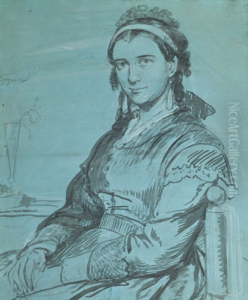 Portraet af fru Ville Heise (1838-1912) Oil Painting by Wilhelm Marstrand