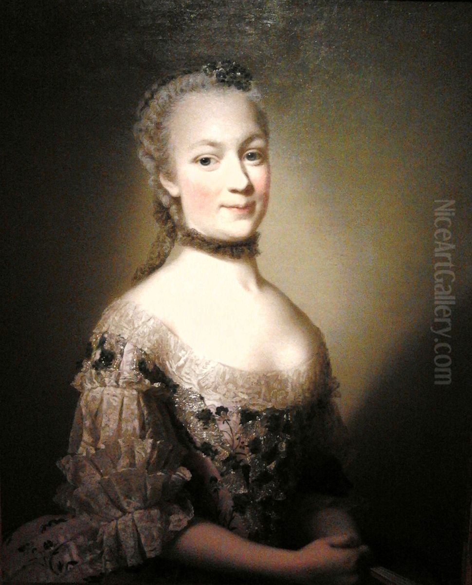Portrait of Katarzyna Mniszech nee Zamoyska. Oil Painting by Alexander Roslin
