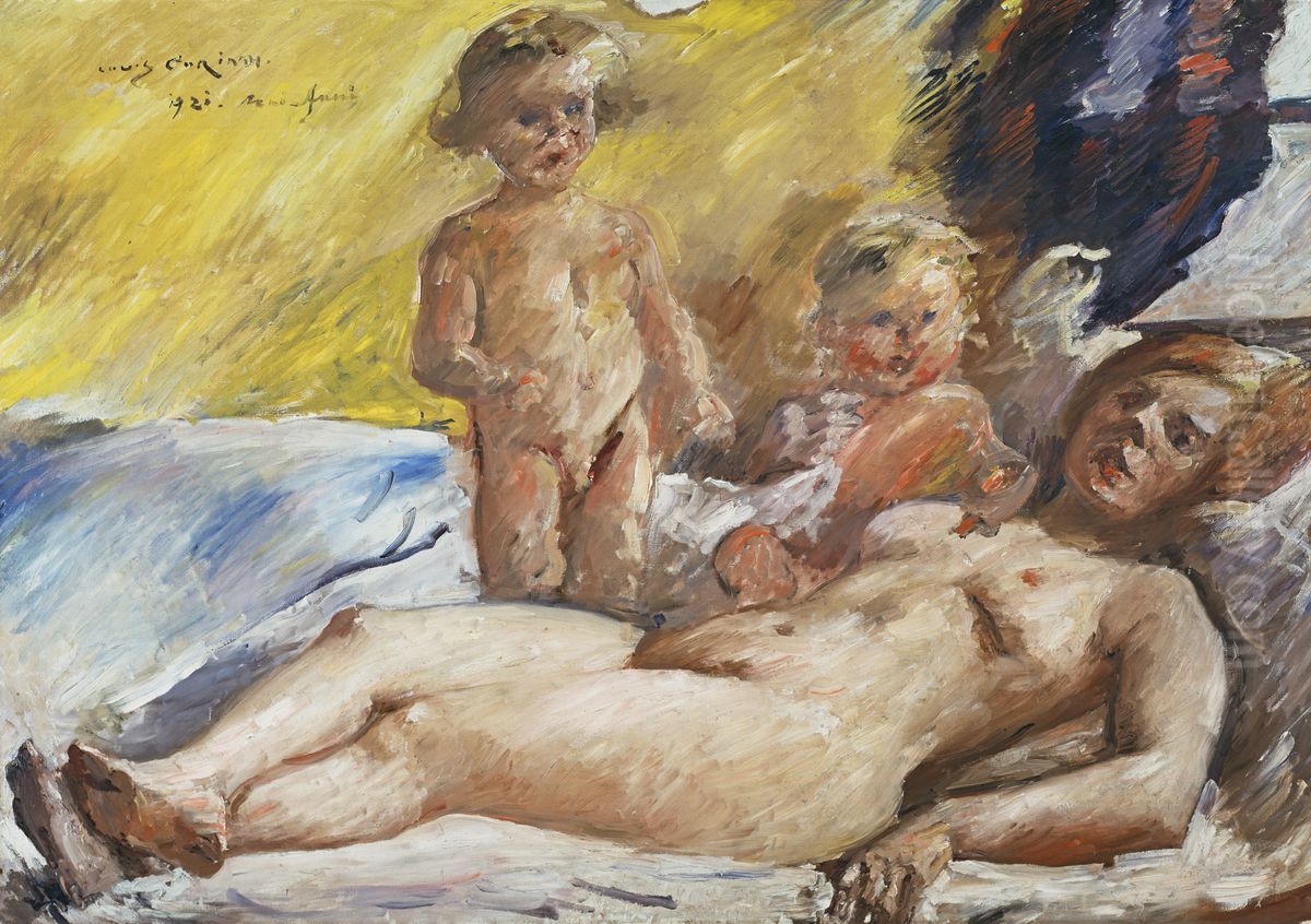 Akt mit Putten Oil Painting by Lovis (Franz Heinrich Louis) Corinth
