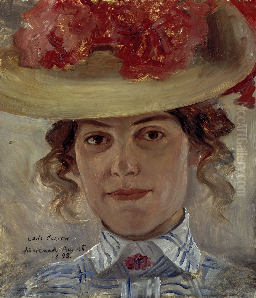 Portrait of a Woman with hat Oil Painting by Lovis (Franz Heinrich Louis) Corinth