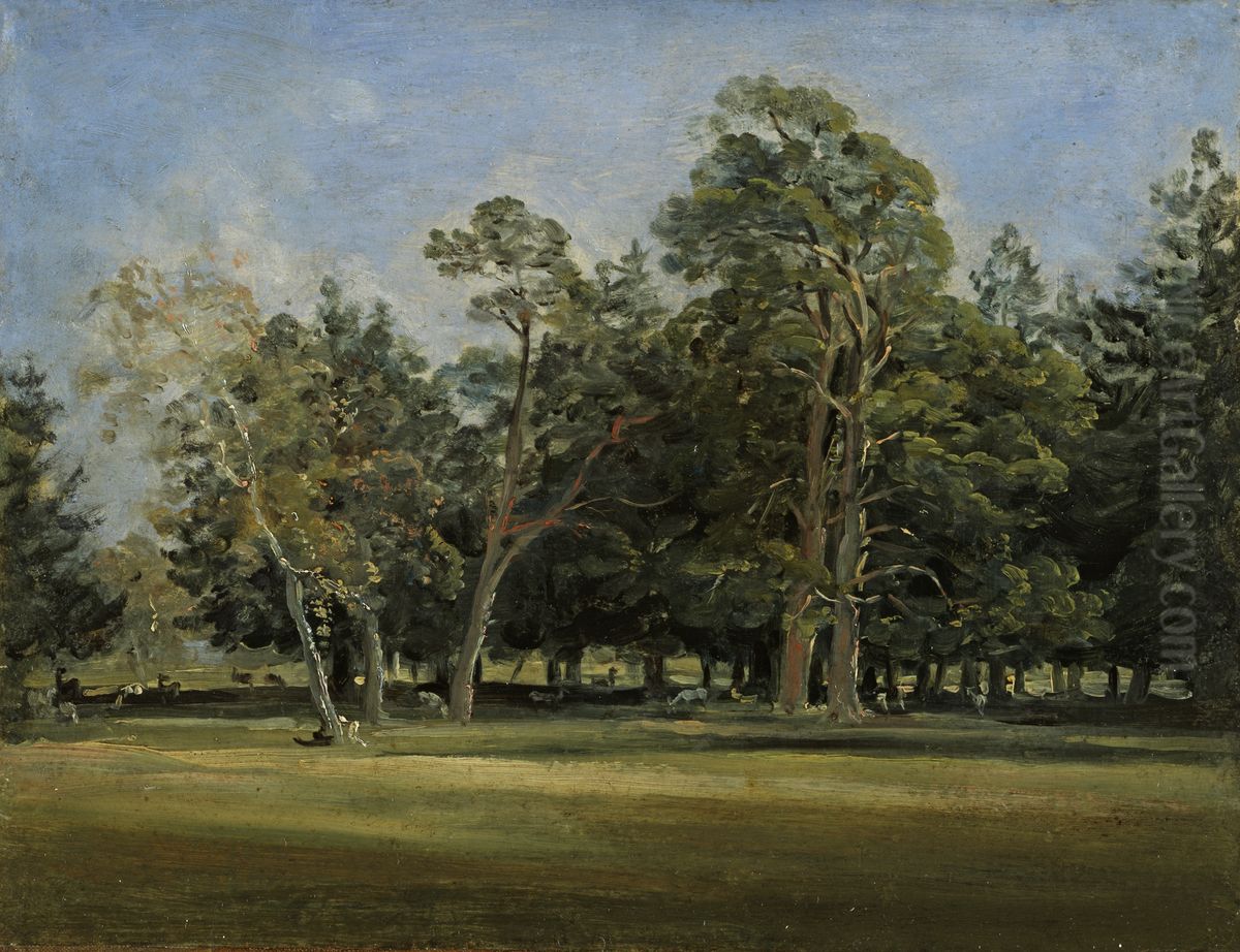 Der Hirschgarten bei Munchen Oil Painting by Johann Georg von Dillis