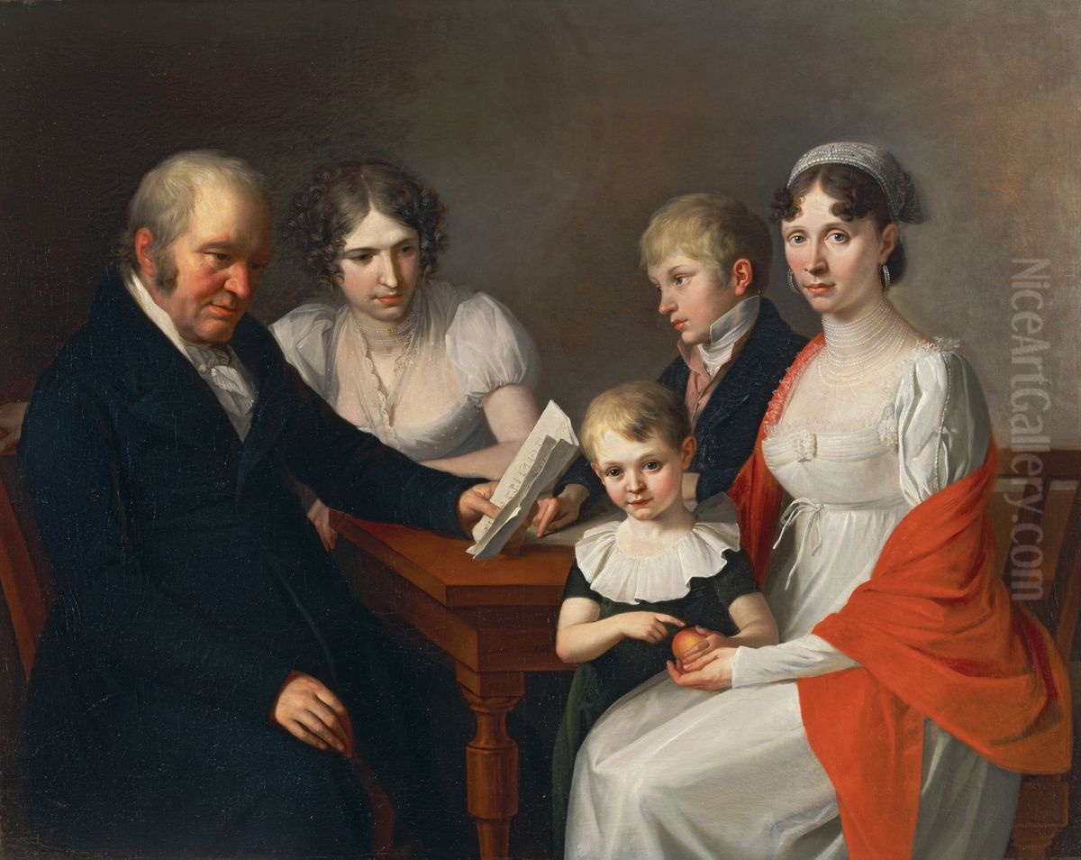 Familie Scheichenpflueg Oil Painting by Joseph Hauber