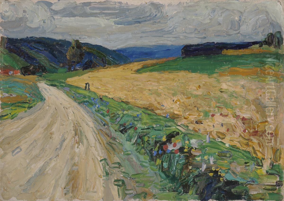 Kallmunz - Naturstudie zur gelben Postkutsche Oil Painting by Wassily Kandinsky